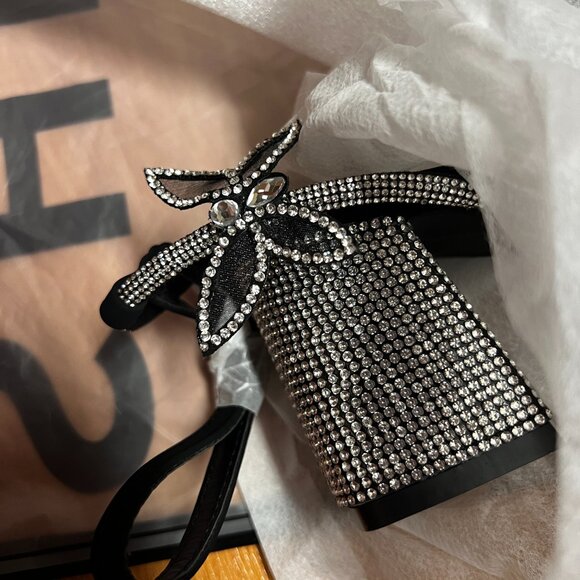 SHEIN Rhinestone's Block-Heeled Butterfly Sandals in Black (Size 7) - Picture 11 of 12